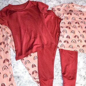 24m Tahari Girl Summer 2 pairs of Rainbow Theme pajamas mix and match.